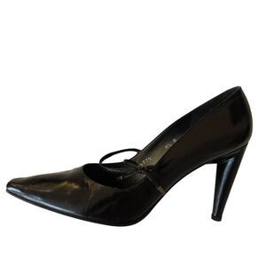 Stuart Weitzman Womens Pointed Toe Bow Mary Jane Pump Heels Black Size 8.5B
